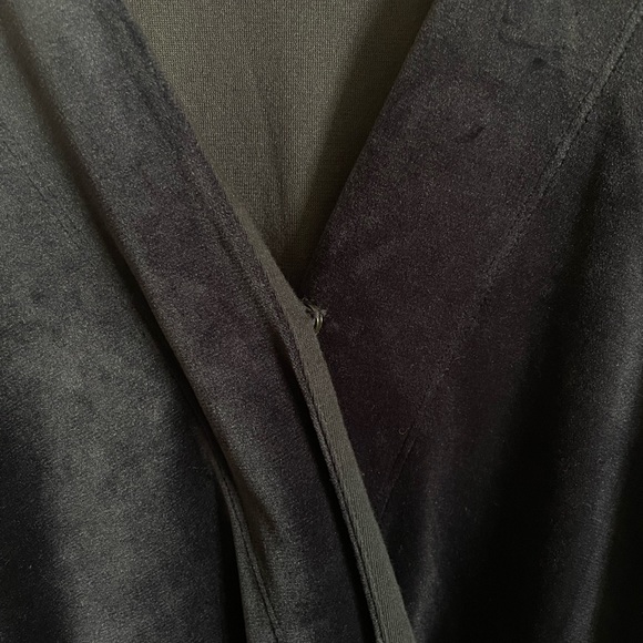 Anthropologie Velvet Jumpsuit Saturday Sunday Navy Blue Stretch V Neck. Pull On. - Picture 6 of 11